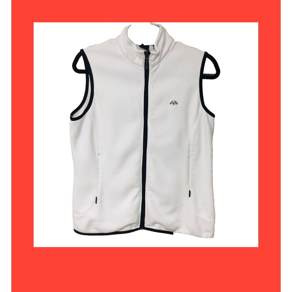 Terry Zip Golf Vest Jacket Women's M Orchid Island‎ Gear Sport Tennis White